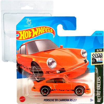 Hot Wheels Porsche 911 Carrera Orange RS 2.7 Retro Racers 8/10 (125/250) HKJ82 Short Card Mattel 2023 + Blister & Card Protector Pack Hot Wheels Porsche 911 Carrera Orange RS 2.7 Retro Racers 8/10 (125/250) HKJ82 Short Card Mattel 2023 + Blister & Card Protector Pack