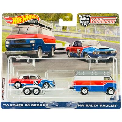 HOT WHEELS PREMIUM 2021 '70 ROVER P6 GROUP 2 + HW RALLY HAULER #55 HKF45 HOT WHEELS PREMIUM 2021 '70 ROVER P6 GROUP 2 + HW RALLY HAULER #55 HKF45