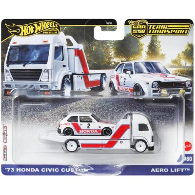 Mattel Hot Wheels Premium 50 rocznica, Pojazd transportowy i samochód 1:64 2-pak, dla fanów i kolekcjonerów FLF56 Mattel Hot Wheels Premium 50 rocznica, Pojazd transportowy i samochód 1:64 2-pak, dla fanów i kolekcjonerów FLF56