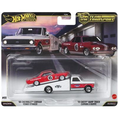HOT WHEELS PREMIUM '66 CHEVROLET CORVAIR YENKO STINGER + '72 CHEVY RAMP TRUCK #91 JHX91 NOWE MODELE METALOWE HOT WHEELS PREMIUM '66 CHEVROLET CORVAIR YENKO STINGER + '72 CHEVY RAMP TRUCK #91 JHX91 NOWE MODELE METALOWE