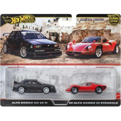 HOT WHEELS PREMIUM '69 ALFA ROMEO 33 STRADALE + ALFA ROMEO 155 V6 TI 1:64 JBK95 NOWY MODEL METALOWY HOT WHEELS PREMIUM '69 ALFA ROMEO 33 STRADALE + ALFA ROMEO 155 V6 TI 1:64 JBK95 NOWY MODEL METALOWY