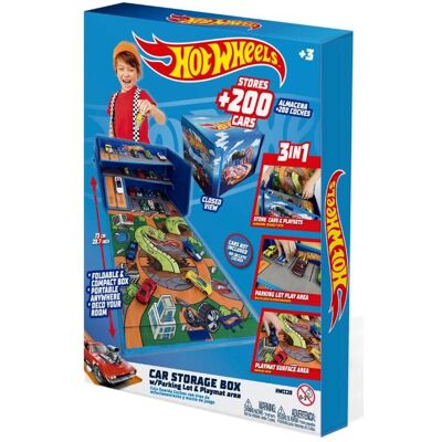Hot Wheels - Cars Case - Garage - Mata do zabawy - Pojemnik na przechowywanie Hot Wheels - Cars Case - Garage - Mata do zabawy - Pojemnik na przechowywanie