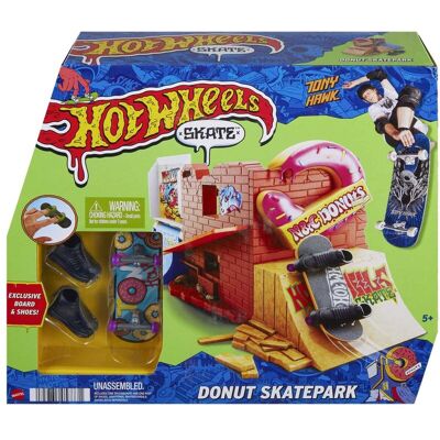 Mattel Hot Wheels Skate Pączkowy Skatepark, Tor dla deskorolki, dla dzieci 5+ HGT92 Mattel Hot Wheels Skate Pączkowy Skatepark, Tor dla deskorolki, dla dzieci 5+ HGT92