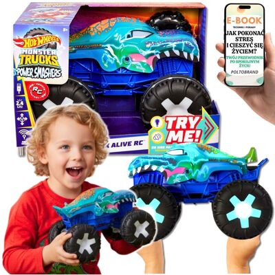 Hot Wheels ZDALNIE STEROWANY Monster Truck Mega Wrex 1:15 + Dźwięki PREZENT DLA CHŁOPCA NA ŚWIĘTA Dla 5 6 7 8 Latka + EBOOK-1 Hot Wheels ZDALNIE STEROWANY Monster Truck Mega Wrex 1:15 + Dźwięki PREZENT DLA CHŁOPCA NA ŚWIĘTA Dla 5 6 7 8 Latka + EBOOK-1