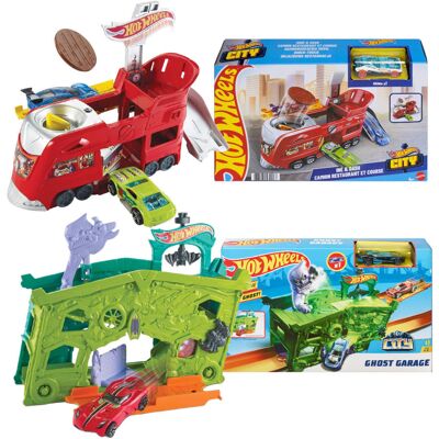 Hot Wheels Zestaw Garaż Duchów FJN38 + Odjazdowa Restauracja FJN39 Hot Wheels Zestaw Garaż Duchów FJN38 + Odjazdowa Restauracja FJN39