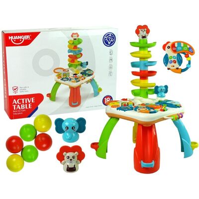 Import Lean Toys, Stolik Edukacyjny ze zjeżdzalnią dla piłeczek Import Lean Toys, Stolik Edukacyjny ze zjeżdzalnią dla piłeczek