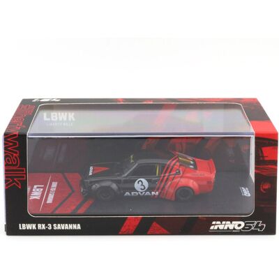 Hot Wheels INNO64 Mazda RX-3 LBWK Savanna Advan Livery Black/Red Liberty Walk Hot Wheels INNO64 Mazda RX-3 LBWK Savanna Advan Livery Black/Red Liberty Walk