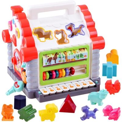 Hola Interaktywny Domek kostka edukacyjna sorter klocki zwierzątka ZA3518 Hola Interaktywny Domek kostka edukacyjna sorter klocki zwierzątka ZA3518
