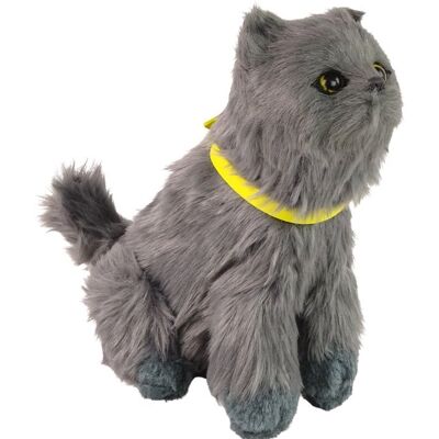 Lean Toys Interaktywny Kot Kotek Pluszowy Miauczy + Żółta Obroża Lean Toys Interaktywny Kot Kotek Pluszowy Miauczy + Żółta Obroża