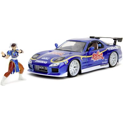 JADA STREET FIGHTER 1993 MAZDA RX-7 + FIGURKA CHUN-LI 1:24 5062 JADA STREET FIGHTER 1993 MAZDA RX-7 + FIGURKA CHUN-LI 1:24 5062