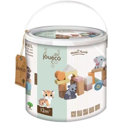 Jouéco The Wildies Family Blocks - Klocki Drewniane 12m+ 50 sztuk Jouéco The Wildies Family Blocks - Klocki Drewniane 12m+ 50 sztuk