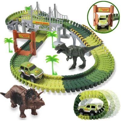 KIK, duży tor samochodowy Park Dinozaurów, 240 el. KIK, duży tor samochodowy Park Dinozaurów, 240 el.