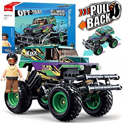 Sluban Klocki Auto Terenowe Monster Jeep Off Road Z Napędem Pull Back, Figurka Sluban Klocki Auto Terenowe Monster Jeep Off Road Z Napędem Pull Back, Figurka