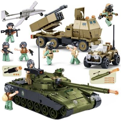 Sluban Klocki Czołg T90 Strzela Ciężarówka Wyrzutnia Dron Jeep Armia 6 Figurek Sluban Klocki Czołg T90 Strzela Ciężarówka Wyrzutnia Dron Jeep Armia 6 Figurek