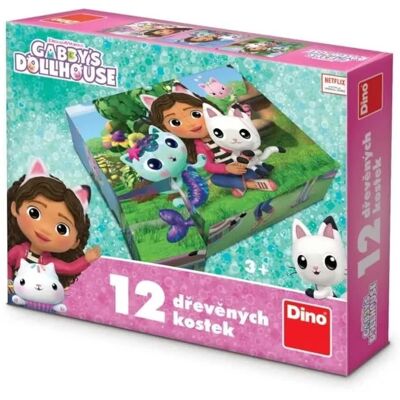 Klocki drewniane Koci Domek Gabi 12el - Dino Toys Klocki drewniane Koci Domek Gabi 12el - Dino Toys