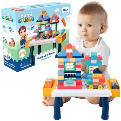 Inny producent Klocki Dumi Blocks Dumel Miękkie Konstrukcyjne Stolik Edukacyjny 80 el Inny producent Klocki Dumi Blocks Dumel Miękkie Konstrukcyjne Stolik Edukacyjny 80 el