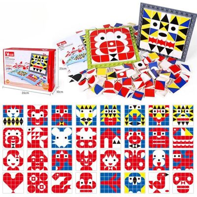 Klocki edukacyjne Wange DUBIE 405 – Geometryczne puzzle logiczne, 208 elementów Klocki edukacyjne Wange DUBIE 405 – Geometryczne puzzle logiczne, 208 elementów