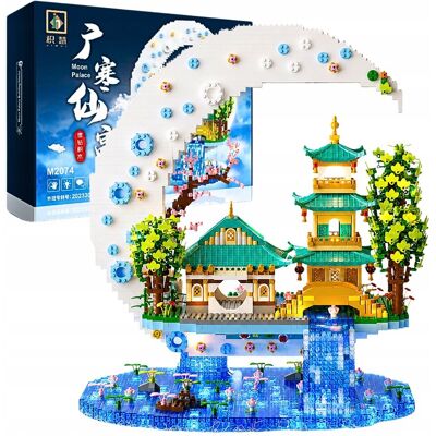 SkibiStore Klocki Japoński Domek z Księżycem Sakura 3060 El LED Duży Model SkibiStore Klocki Japoński Domek z Księżycem Sakura 3060 El LED Duży Model