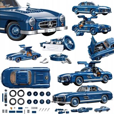 nieznany producent KLOCKI KOLEKCJONERSKIE SAMOCHÓD AUTO MERCEDES-BENZ 300SL 1:12 + AUTKO 1:64 nieznany producent KLOCKI KOLEKCJONERSKIE SAMOCHÓD AUTO MERCEDES-BENZ 300SL 1:12 + AUTKO 1:64