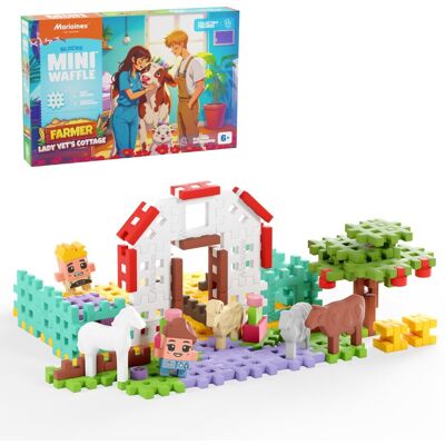 Klocki Konstrukcyjna, Mini Waffle Farmer, Marioinex, Domek Pani Weterynarz, 100 Elementów Klocki Konstrukcyjna, Mini Waffle Farmer, Marioinex, Domek Pani Weterynarz, 100 Elementów