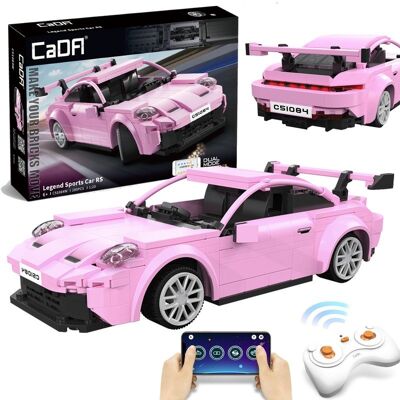 Klocki Konstrukcyjne CaDA Auto Sportowe różowy samochód Wyścigowy Legand Sports Cars RS Wyścigówka 280 elementów RC Dual Mode Klocki Konstrukcyjne CaDA Auto Sportowe różowy samochód Wyścigowy Legand Sports Cars RS Wyścigówka 280 elementów RC Dual Mode