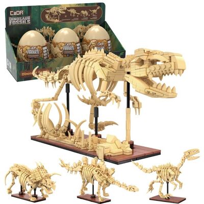 Klocki konstrukcyjne CaDA Dinosaur Fossils - Triceratops + Stegosaurus + Velociraptor = Tyrannosaurus Rex - świecące szkielety 825 elementów Klocki konstrukcyjne CaDA Dinosaur Fossils - Triceratops + Stegosaurus + Velociraptor = Tyrannosaurus Rex - świecące szkielety 825 elementów