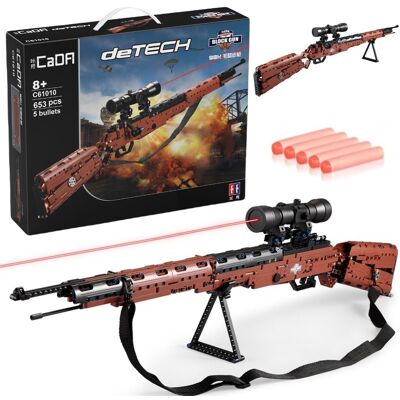 Klocki konstrukcyjne CaDA Musket Karabiner 98K broń karabin strzelający + 5 naboi i luneta C61010W Klocki konstrukcyjne CaDA Musket Karabiner 98K broń karabin strzelający + 5 naboi i luneta C61010W