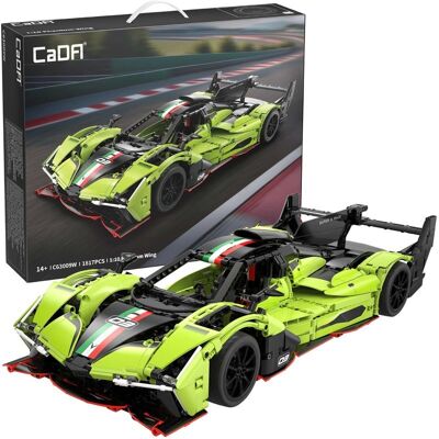 Klocki konstrukcyjne CaDA Samochód 54 cm autko wyścigowe zielona wyścigówka Phantom Wing Auto Pojazd 1817 elementów 1:10 Klocki konstrukcyjne CaDA Samochód 54 cm autko wyścigowe zielona wyścigówka Phantom Wing Auto Pojazd 1817 elementów 1:10