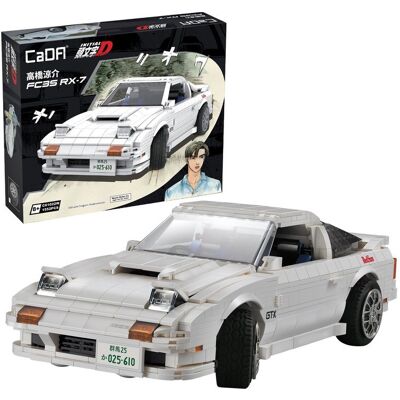Klocki konstrukcyjne CaDA Samochód Auto biała Mazda RX-7 manga Initial D 35 cm Pojazd 1552 elementów Klocki konstrukcyjne CaDA Samochód Auto biała Mazda RX-7 manga Initial D 35 cm Pojazd 1552 elementów