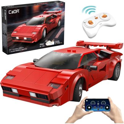 Klocki konstrukcyjne CaDA Samochód zdalnie sterowany Auto Sportowe 21,1 cm 1:20 Red Shadow 328 elementów RC Dual Mode C51085W Klocki konstrukcyjne CaDA Samochód zdalnie sterowany Auto Sportowe 21,1 cm 1:20 Red Shadow 328 elementów RC Dual Mode C51085W