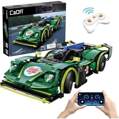 Klocki konstrukcyjne CaDA Samochód zdalnie sterowany Auto wyścigowe 29 cm zielony Emerald Deity Sport Car Pojazd 388 elementów RC Dual Mode Klocki konstrukcyjne CaDA Samochód zdalnie sterowany Auto wyścigowe 29 cm zielony Emerald Deity Sport Car Pojazd 388 elementów RC Dual Mode
