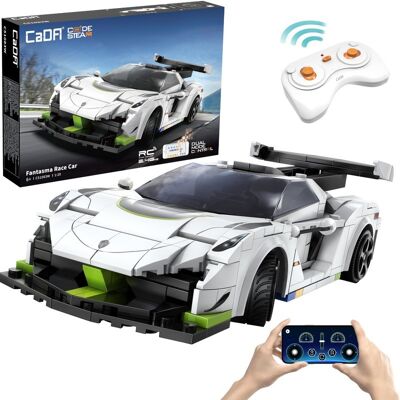 Klocki konstrukcyjne CaDA Samochód zdalnie sterowany Auto wyścigowe białe 22 cm Fantasma Race Car Pojazd 322 elementy RC Dual Mode Klocki konstrukcyjne CaDA Samochód zdalnie sterowany Auto wyścigowe białe 22 cm Fantasma Race Car Pojazd 322 elementy RC Dual Mode