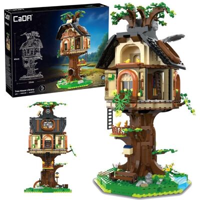 Klocki konstrukcyjne CaDA Tree House Library Biblioteka w Domku na drzewie światło LED 1808 elementów C66013W Klocki konstrukcyjne CaDA Tree House Library Biblioteka w Domku na drzewie światło LED 1808 elementów C66013W