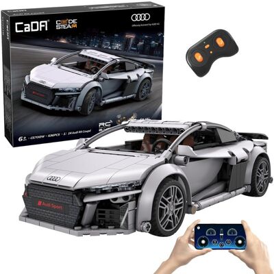Klocki konstrukcyjne CaDA wyścigówka Samochód wyścigowy zdalnie sterowany Audi R8 Coupe Auto sportowe 536 elementów RC Klocki konstrukcyjne CaDA wyścigówka Samochód wyścigowy zdalnie sterowany Audi R8 Coupe Auto sportowe 536 elementów RC