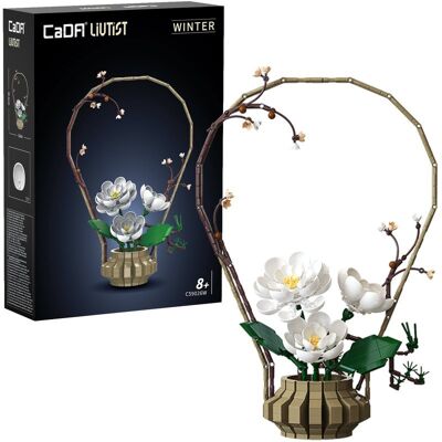 Klocki Konstrukcyjne CaDA zestaw kwiatowy Floral Art Winter Silence 49,6 cm C59026W 1001 elementów Klocki Konstrukcyjne CaDA zestaw kwiatowy Floral Art Winter Silence 49,6 cm C59026W 1001 elementów