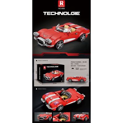 Lean Toys KLOCKI KONSTRUKCYJNE CZERWONE AUTO ZESTAW Lean Toys KLOCKI KONSTRUKCYJNE CZERWONE AUTO ZESTAW