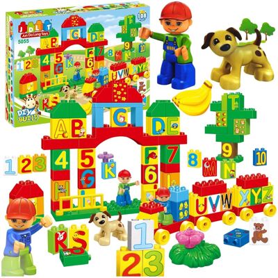 Bounn KLOCKI KONSTRUKCYJNE EDUKACYJNE MIASTO POCIĄG LITERKI CYFERKI 108 EL. 3+ Bounn KLOCKI KONSTRUKCYJNE EDUKACYJNE MIASTO POCIĄG LITERKI CYFERKI 108 EL. 3+