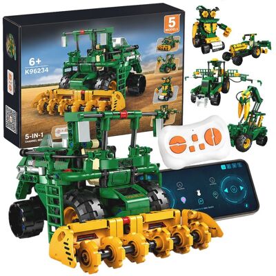 Doris Klocki konstrukcyjne maszyny rolnicze 5w1 Zdalnie Sterowane Programowanie + Pilot RC Aplikacja 313 elementów Doris Klocki konstrukcyjne maszyny rolnicze 5w1 Zdalnie Sterowane Programowanie + Pilot RC Aplikacja 313 elementów