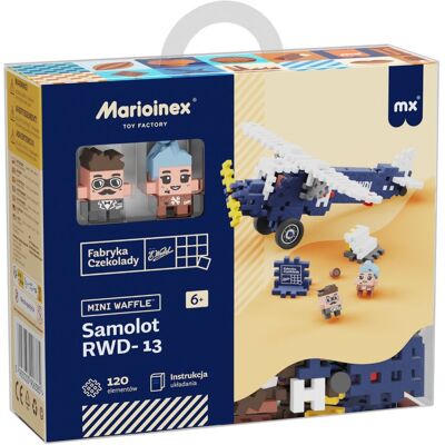 Marioinex Fabryka Zabawek Klocki konstrukcyjne, Mini Waffle, Marioinex, WEDEL Samolot RWD-13 , 120 elementów Marioinex Fabryka Zabawek Klocki konstrukcyjne, Mini Waffle, Marioinex, WEDEL Samolot RWD-13 , 120 elementów