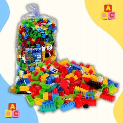 Baja KLOCKI KONSTRUKCYJNE PLASTIKOWE KREATYWNE 500 EL WOREK CEGŁY KOSTKI ZESTAW Baja KLOCKI KONSTRUKCYJNE PLASTIKOWE KREATYWNE 500 EL WOREK CEGŁY KOSTKI ZESTAW