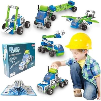 Inny producent Klocki Konstrukcyjne, Pojazdy Budowlane, Auto, Samochód, Samolot Do Rozkręcania I Skręcania 18w1 Inny producent Klocki Konstrukcyjne, Pojazdy Budowlane, Auto, Samochód, Samolot Do Rozkręcania I Skręcania 18w1