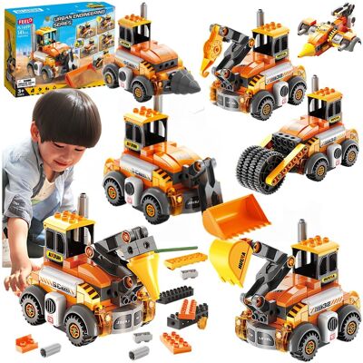 Bounn Klocki Konstrukcyjne Pojazdy Budowlane Ruchome 6w1 Mega Konstruktor 141 El. Bounn Klocki Konstrukcyjne Pojazdy Budowlane Ruchome 6w1 Mega Konstruktor 141 El.