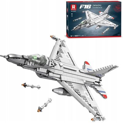 Klocki Konstrukcyjne Reobrix Samolot Wojskowy F-16 Zestaw do Budowy Klocki Konstrukcyjne Reobrix Samolot Wojskowy F-16 Zestaw do Budowy