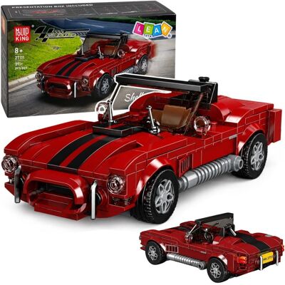 Lean Toys Klocki Konstrukcyjne Samochód Klasyczny S.cobra Czerwony Gablotka 391 El. Lean Toys Klocki Konstrukcyjne Samochód Klasyczny S.cobra Czerwony Gablotka 391 El.