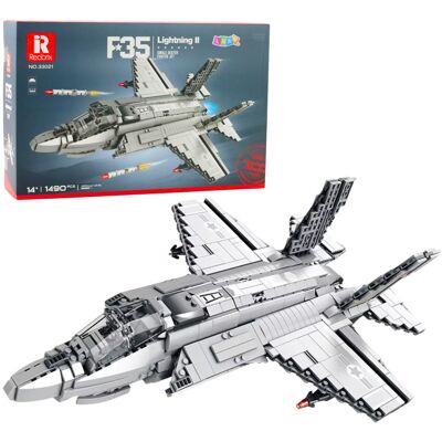 Inny producent Klocki konstrukcyjne Samolot Myśliwski F-35 Lightning II Szary 1490 el. Inny producent Klocki konstrukcyjne Samolot Myśliwski F-35 Lightning II Szary 1490 el.