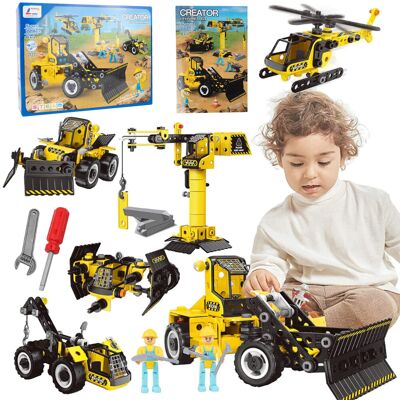 MalPlay Klocki Konstrukcyjne Spychacz Dźwig Helikopter 8w1 MalPlay Klocki Konstrukcyjne Spychacz Dźwig Helikopter 8w1
