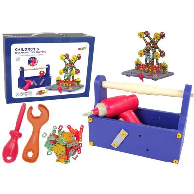 Lean Toys Klocki Konstrukcyjne W Skrzynce Majsterkowanie Wiertarka DIY Lean Toys Klocki Konstrukcyjne W Skrzynce Majsterkowanie Wiertarka DIY