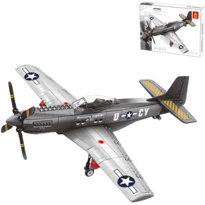 Klocki konstrukcyjne Wange 4006 - Myśliwiec P-51 Mustang Fighter, 258 elementów Klocki konstrukcyjne Wange 4006 - Myśliwiec P-51 Mustang Fighter, 258 elementów