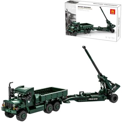 Klocki konstrukcyjne Wange 4510 - Ciężarówka M35A2 z haubicą M198, 485 elementów Klocki konstrukcyjne Wange 4510 - Ciężarówka M35A2 z haubicą M198, 485 elementów