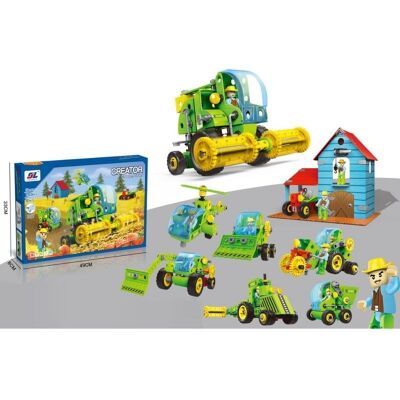 Inny producent Klocki Konstrukcyjne ZESTAW ROLNIKA, FARMERA 153 El. Pojazdy Rolnicze, Kombajn, Stodoła, Traktor Do Rozkręcania I Skręcania 8w1 Inny producent Klocki Konstrukcyjne ZESTAW ROLNIKA, FARMERA 153 El. Pojazdy Rolnicze, Kombajn, Stodoła, Traktor Do Rozkręcania I Skręcania 8w1